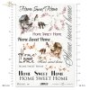R494, napisy 'Home sweet home', budki dla ptaków, ptaki, ptasie rodziny, kwiaty,